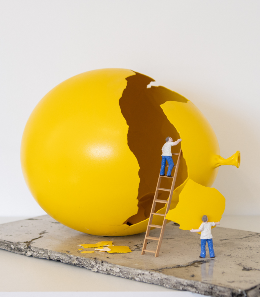Sculpture ballon jaune